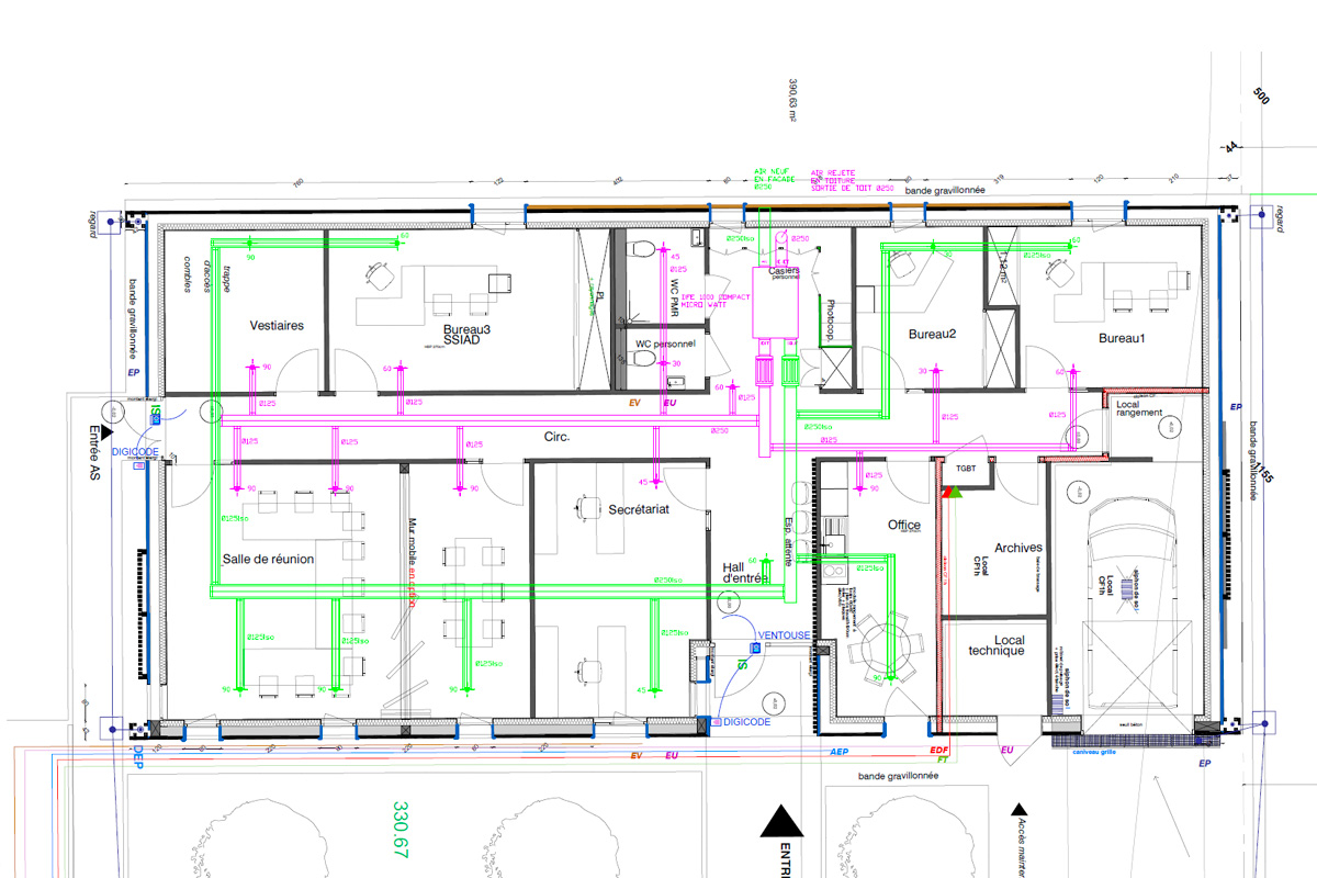 Chauffage et ventilation des bâtiments de bureaux